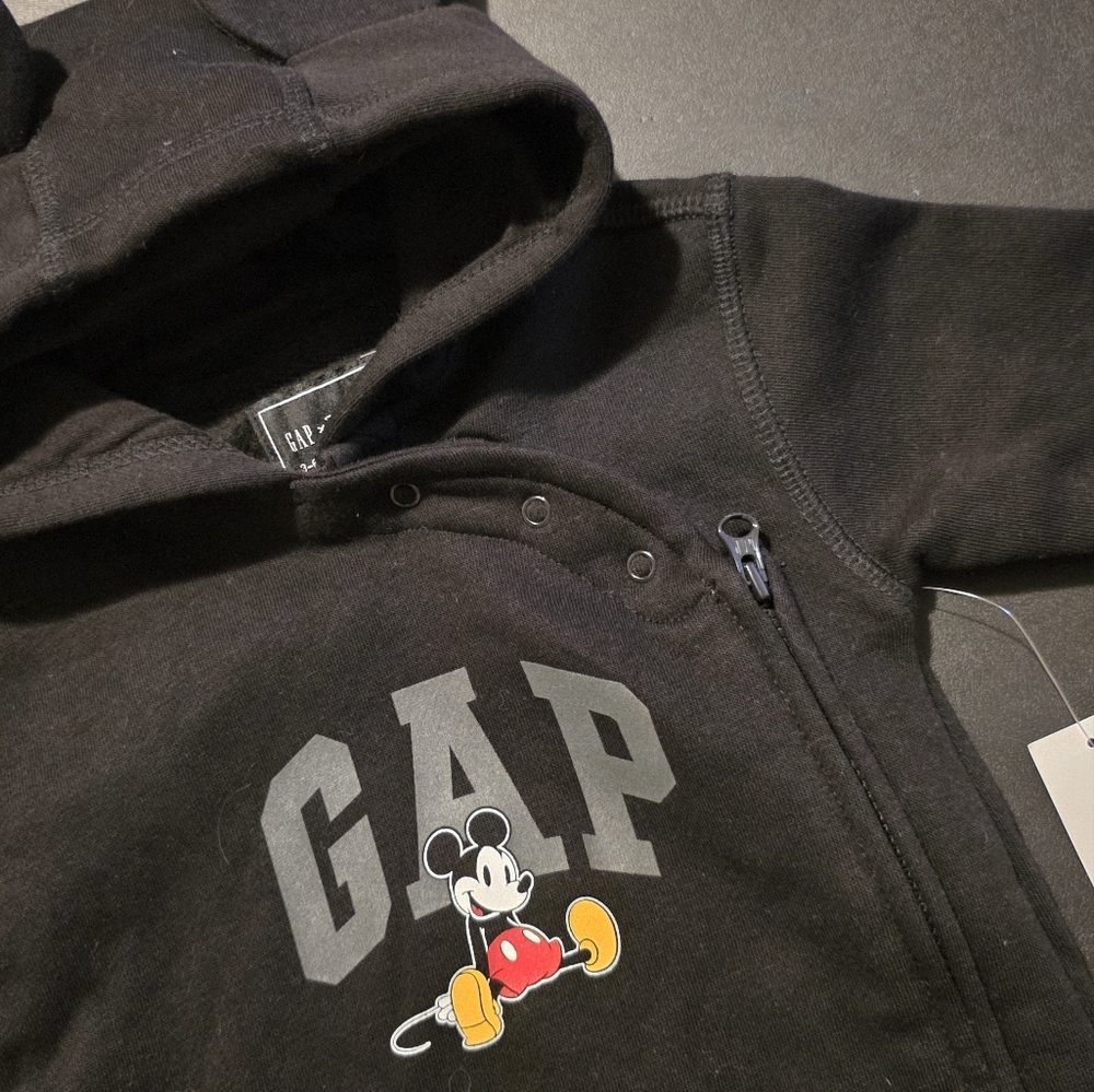 Gap X Disney Mickey Mouse Ears One Piece Black 3-6 Months NWT - Picture 3 of 5